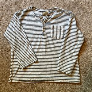 Zara Kids Blue and White Stripe Long Sleeve